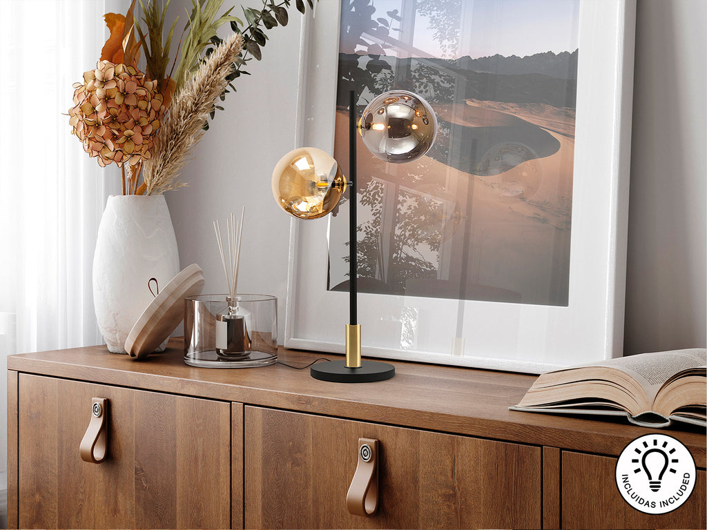 Lámpara de sobremesa Schuller DARK 439817 - Negro y Latón - luzguru.com