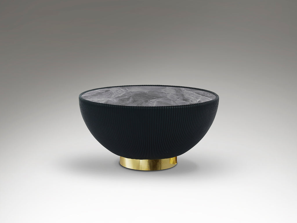 Mesa Centro Negra y Latón Schuller - Diseño Moderno | luzguru.com