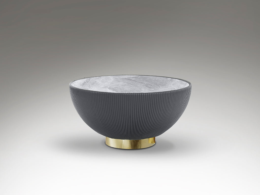 Mesa Centro Moderna Gris y Latón - Schuller Candy | luzguru.com