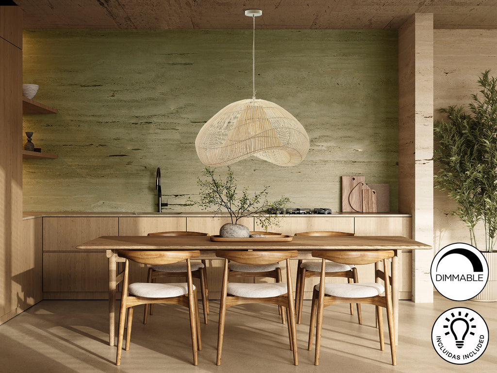 Lámpara Ratán Sabah Blanco - Schuller - Iluminación Moderna | luzguru.com