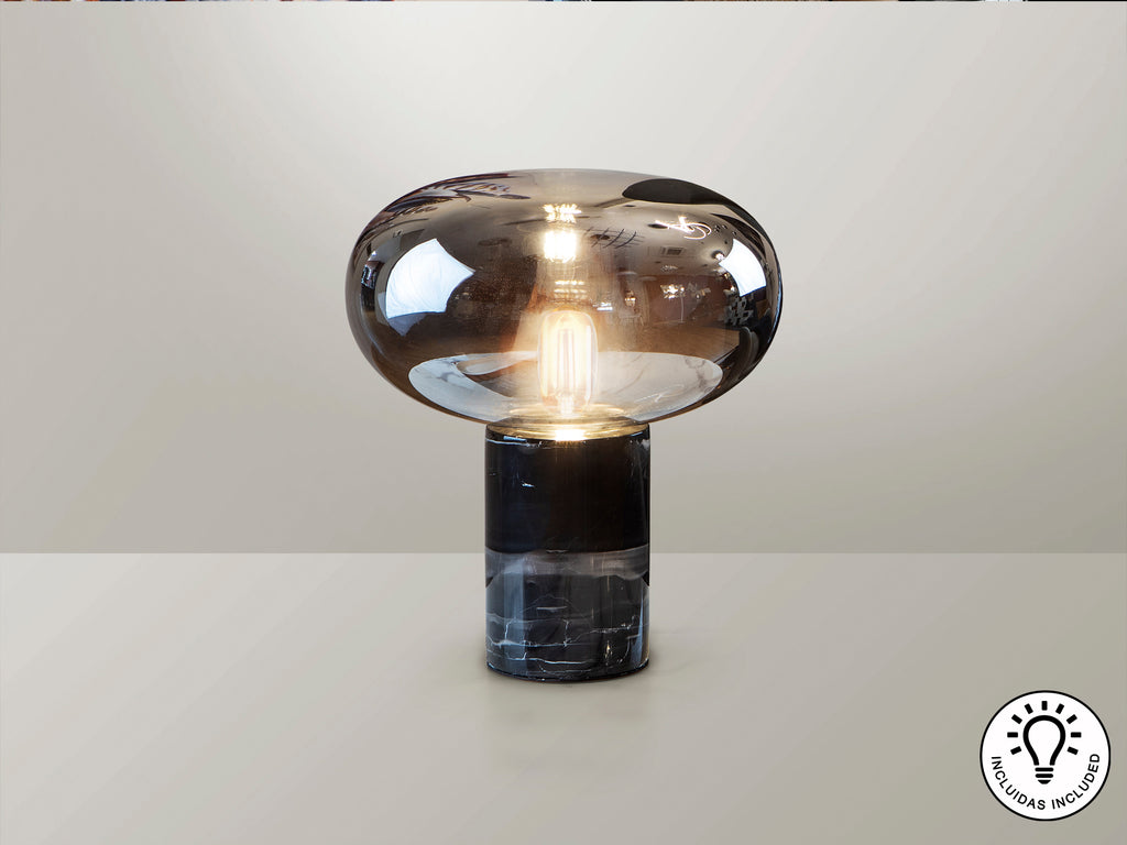 Lámpara Sobremesa Negra Moderna - Schuller Fungi | luzguru.com