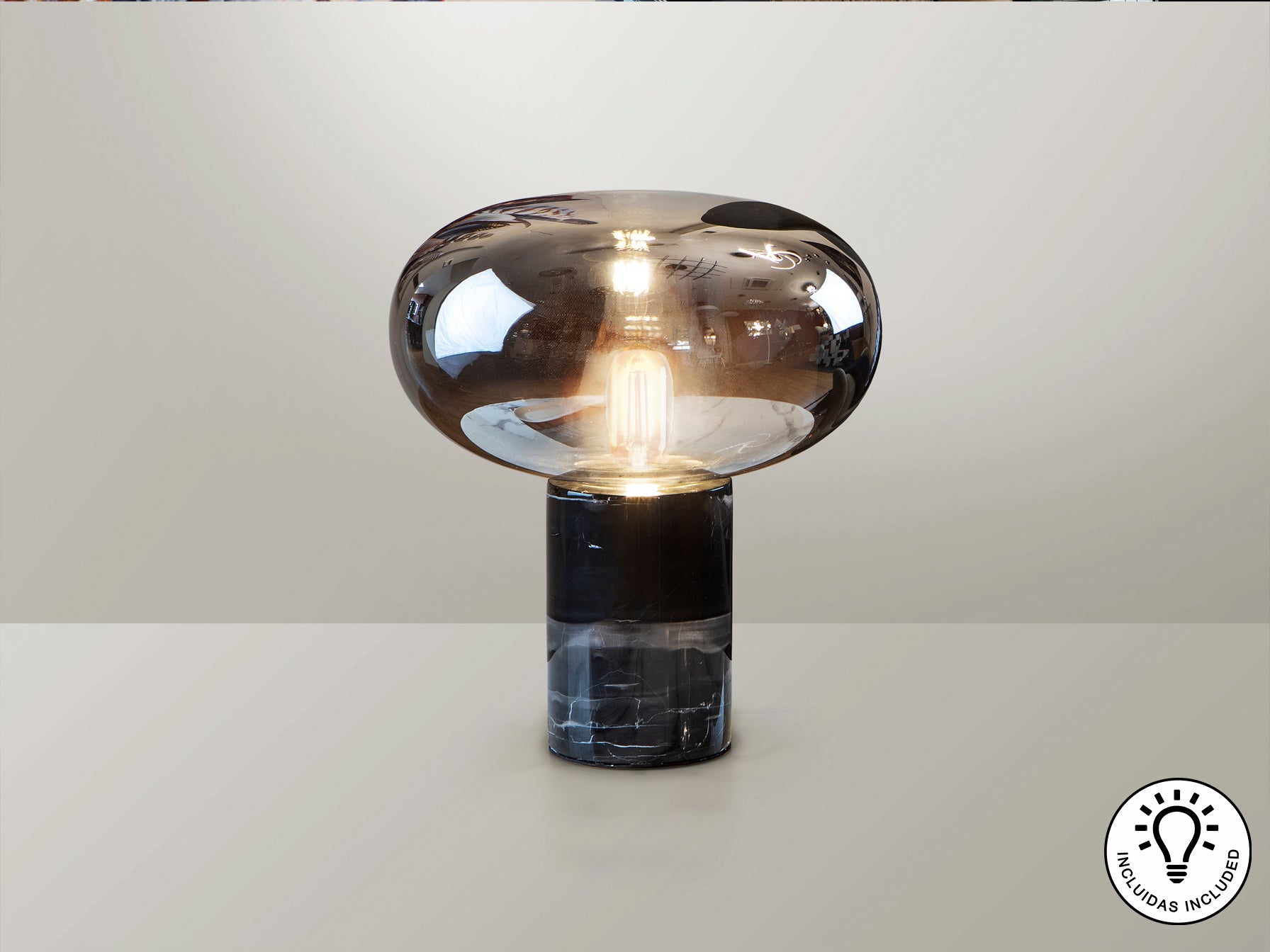 Lámpara Sobremesa Negra Moderna - Schuller Fungi | luzguru.com