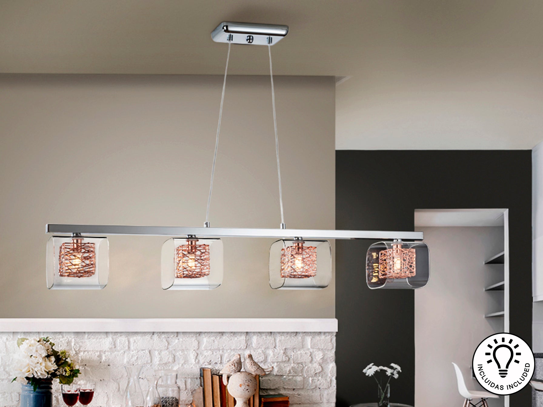 Lámpara de Techo Lios 4 Luces - Schuller - Diseño Moderno | luzguru.com