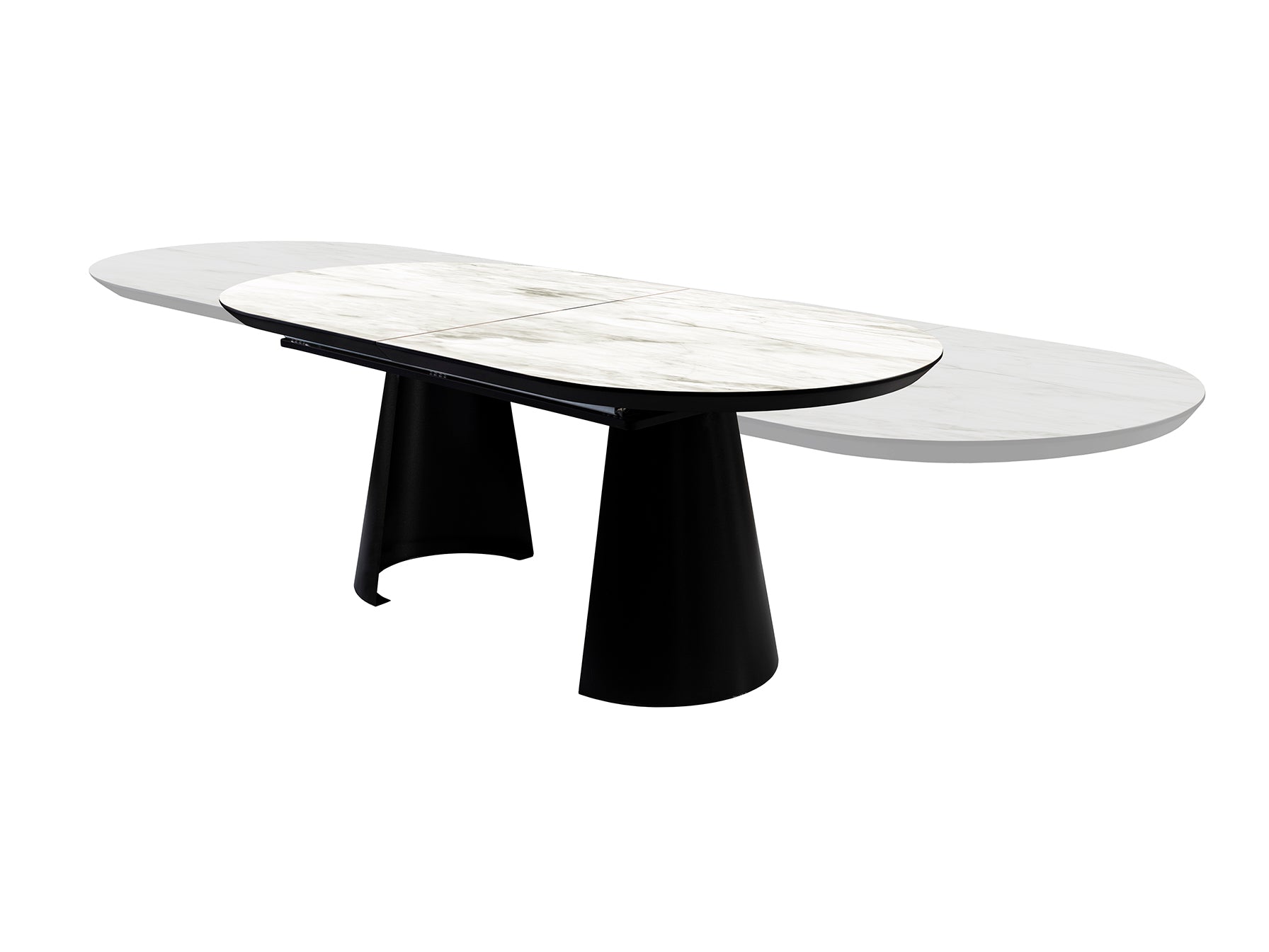 Mesa de comedor Schuller Capri 768621 - Negro mate y mármol blanco - luzguru.com