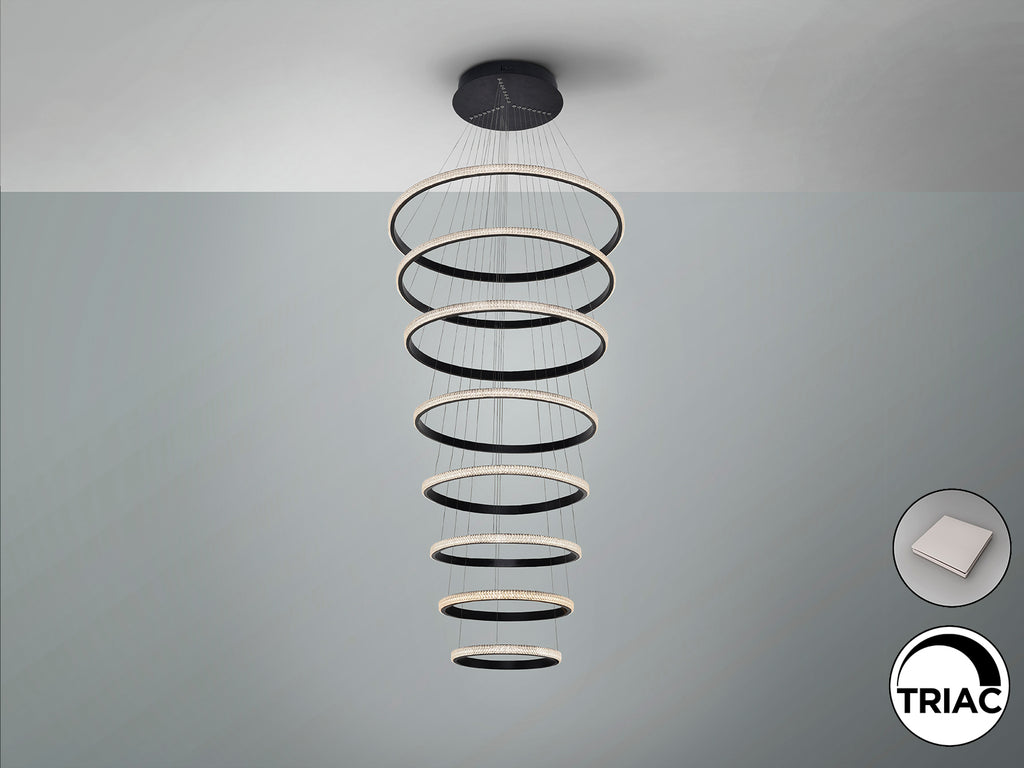 Lámpara Moderna Negra 8 Aros - Schuller Ring - Calidad Premium | luzguru.com