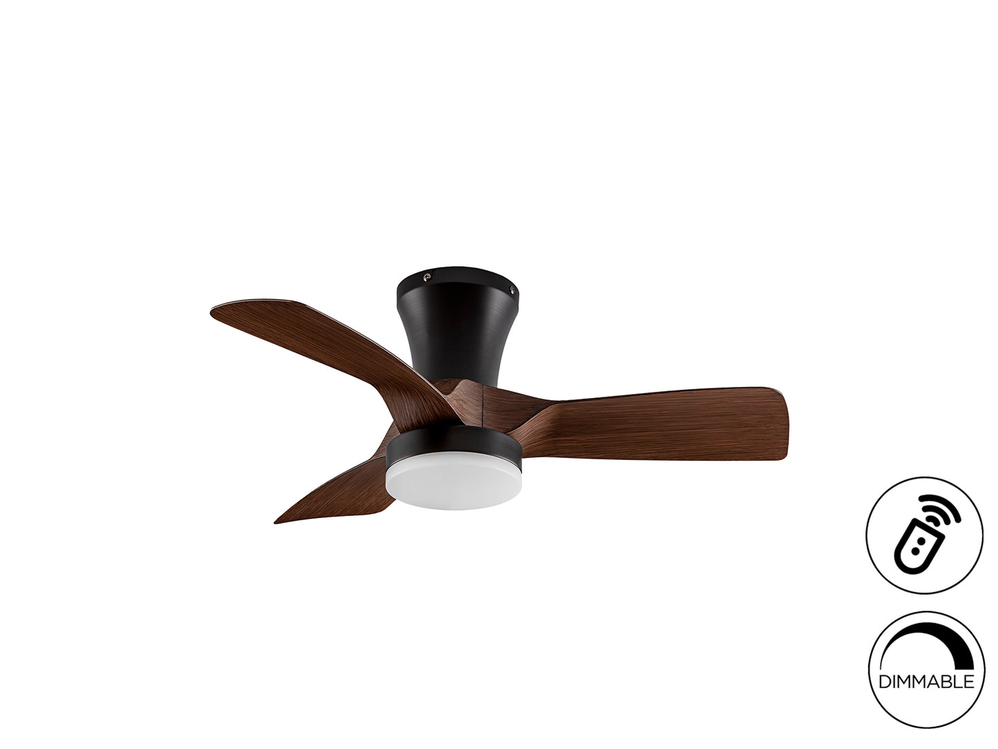 Ventilador Techo Schuller Polaris - Negro Nogal - luzguru.com