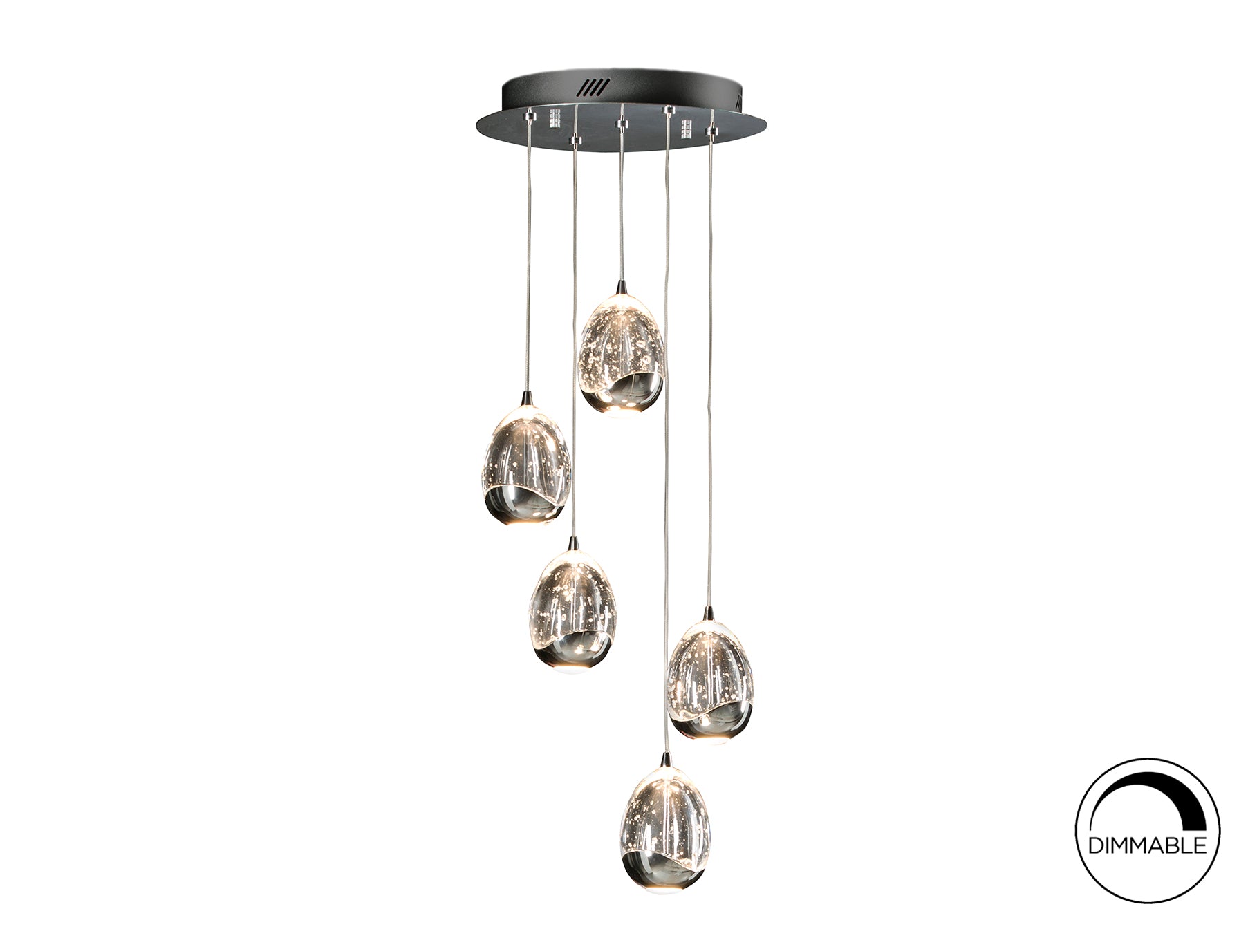 Lámpara Moderna Cromo 5 Luces - Schuller Rocío - Calidad Premium | luzguru.com