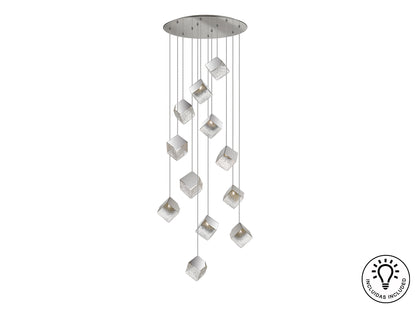 Lámpara Moderna Cromada 12 Luces - Schuller Priscila | luzguru.com