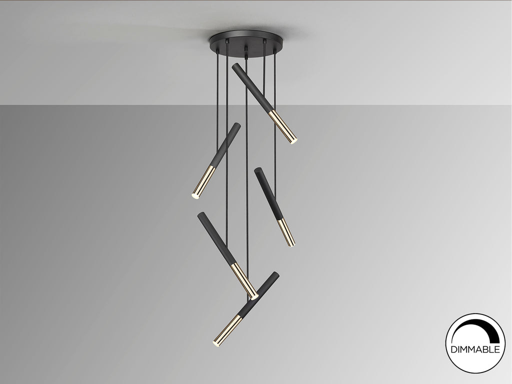 Lámpara Moderna Negro Oro - Schuller Edna - Calidad Premium | luzguru.com