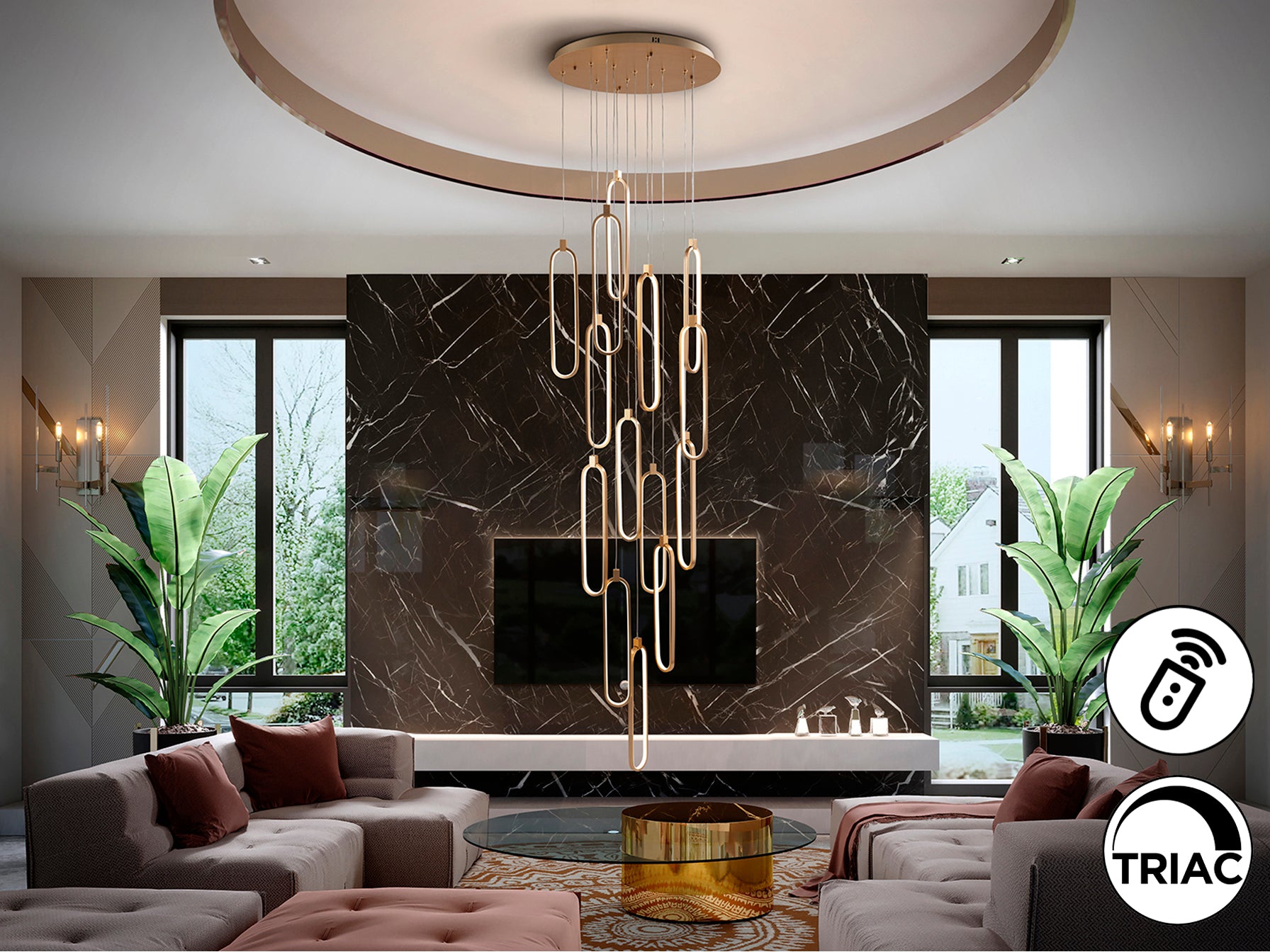 Lámpara de Techo LED Colette Oro Rosa - Schuller | luzguru.com