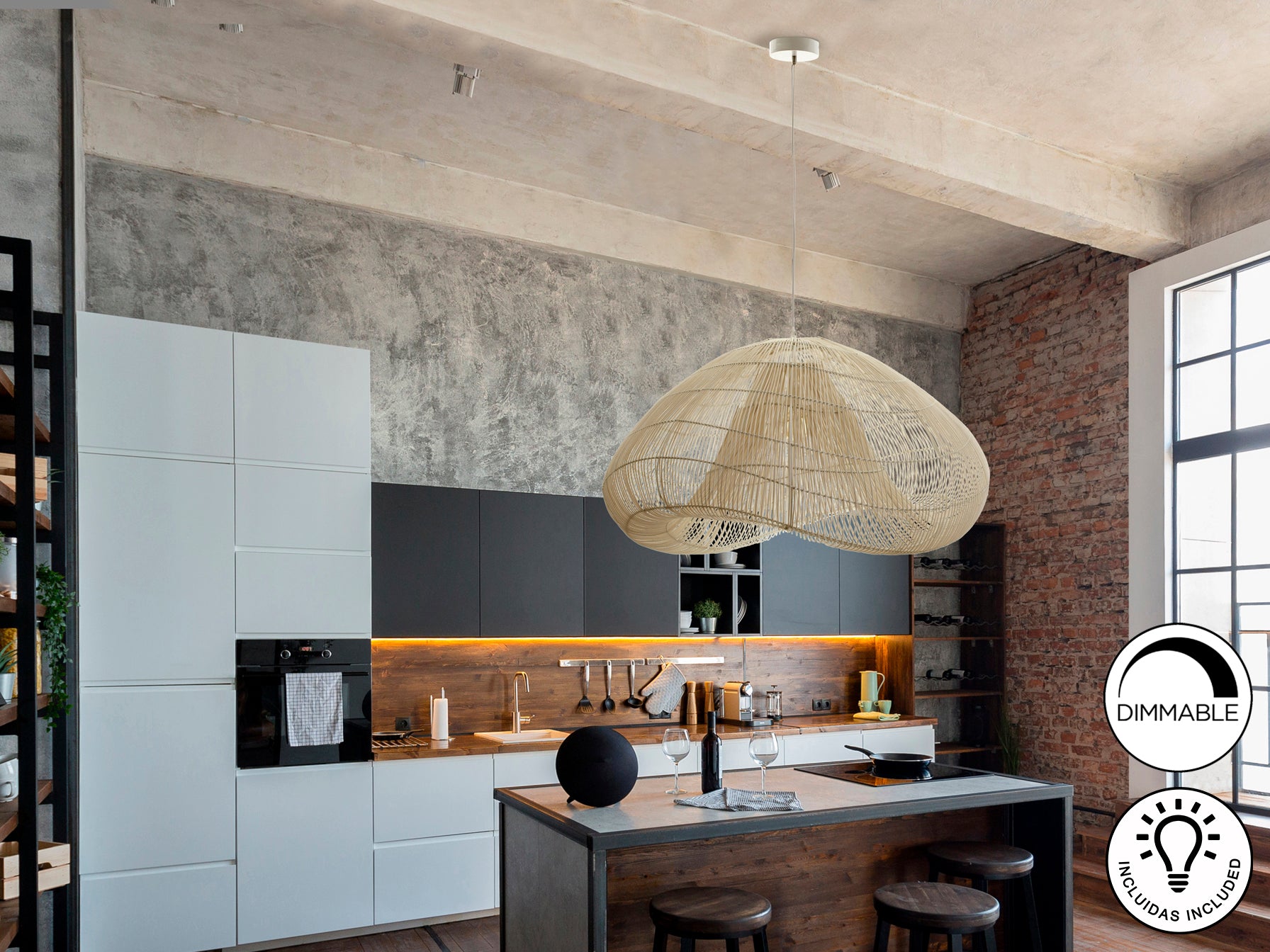 Lámpara Ratán Schuller Sabah - Diseño Moderno | luzguru.com