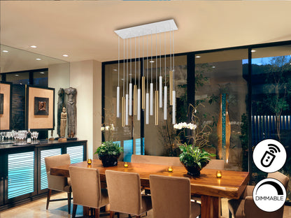 Lámpara Moderna Oro/Blanco 14 Luces - Schuller - Calidad Premium | luzguru.com