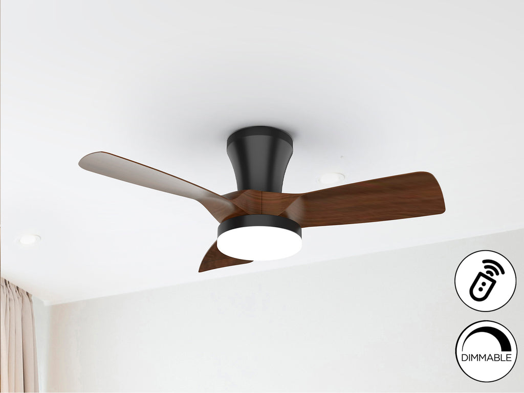 Ventilador Techo Schuller Polaris - Negro Nogal - luzguru.com