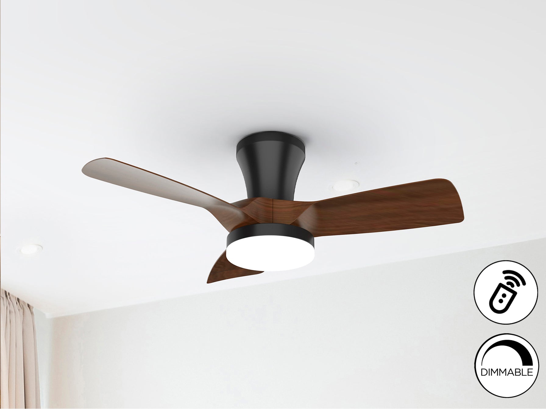 Ventilador Techo Schuller Polaris - Negro Nogal - luzguru.com