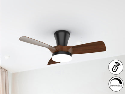 Ventilador Techo Schuller Polaris - Negro Nogal - luzguru.com