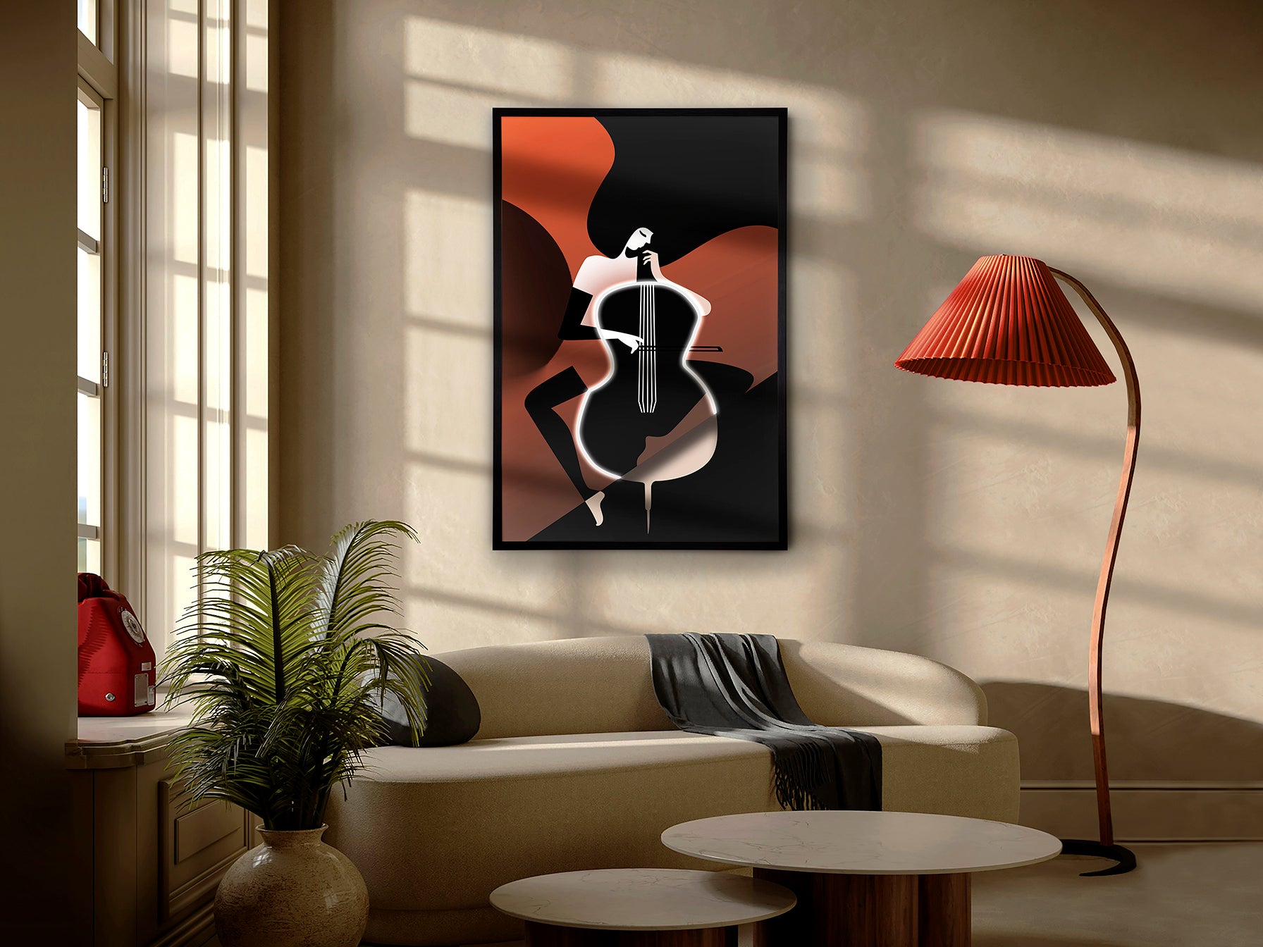 Cuadro Luz LED 80x120cm - Schuller Violonchelo | Diseño Moderno | luzguru.com