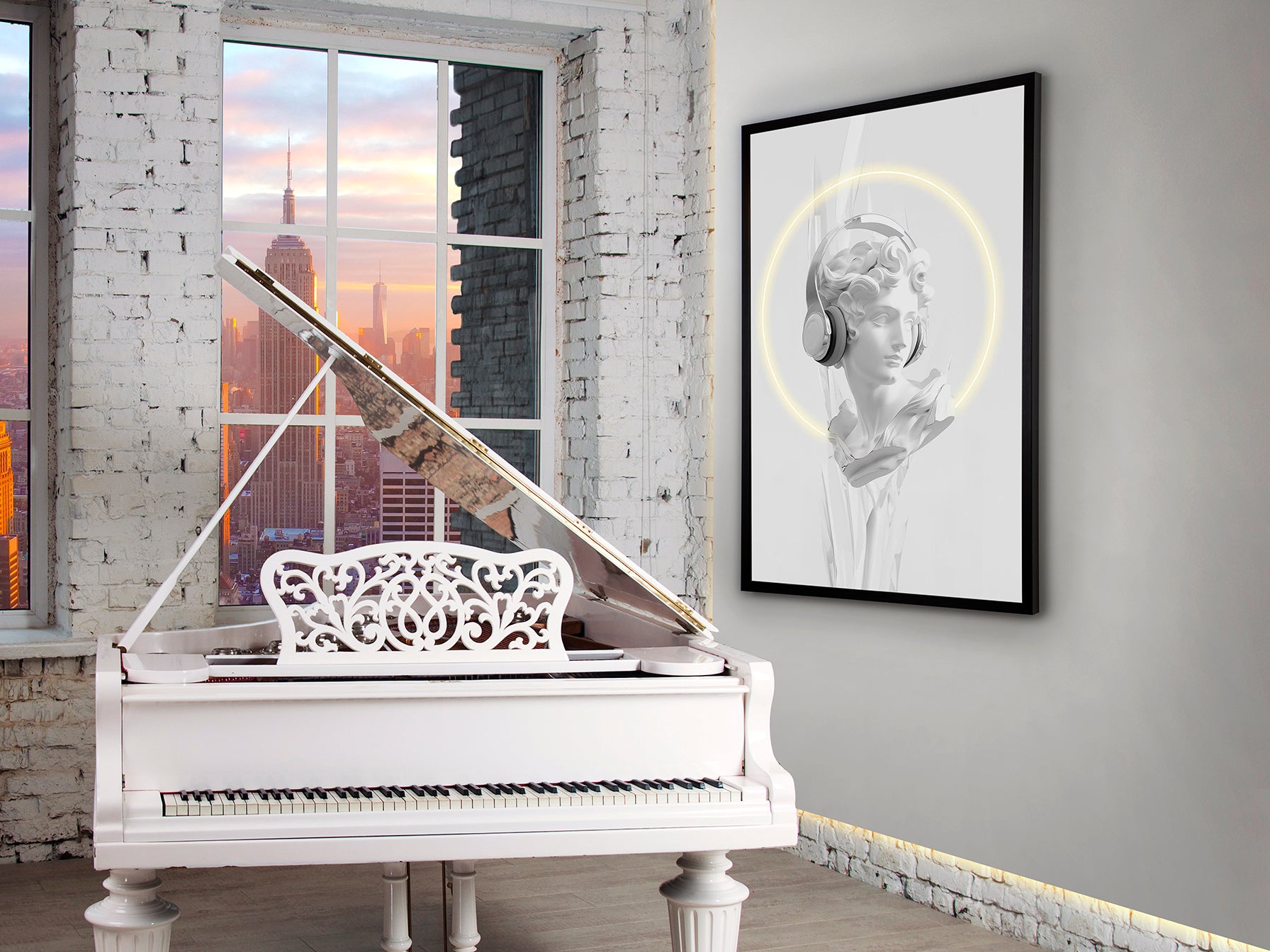 Cuadro LED Busto Schuller - Iluminación Moderna | luzguru.com