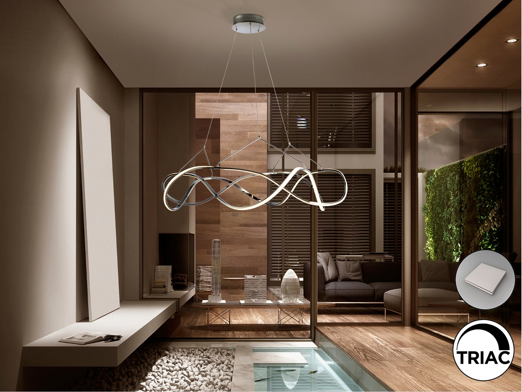 Lámpara LED Cromo Schuller Molly - Diseño Moderno y Regulable | luzguru.com