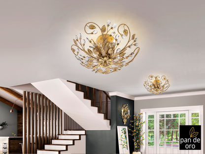 Schuller 481541 - Plafón Verdi Marfil y Oro - luzguru.com