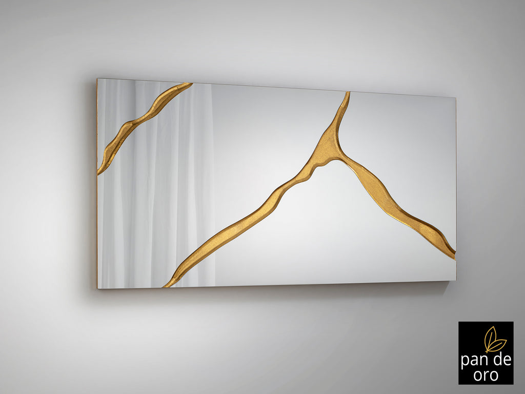 Espejo Schuller Surcos Pan Oro 80x180cm - Diseño Moderno | luzguru.com