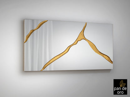 Espejo Schuller Surcos Pan Oro 80x180cm - Diseño Moderno | luzguru.com