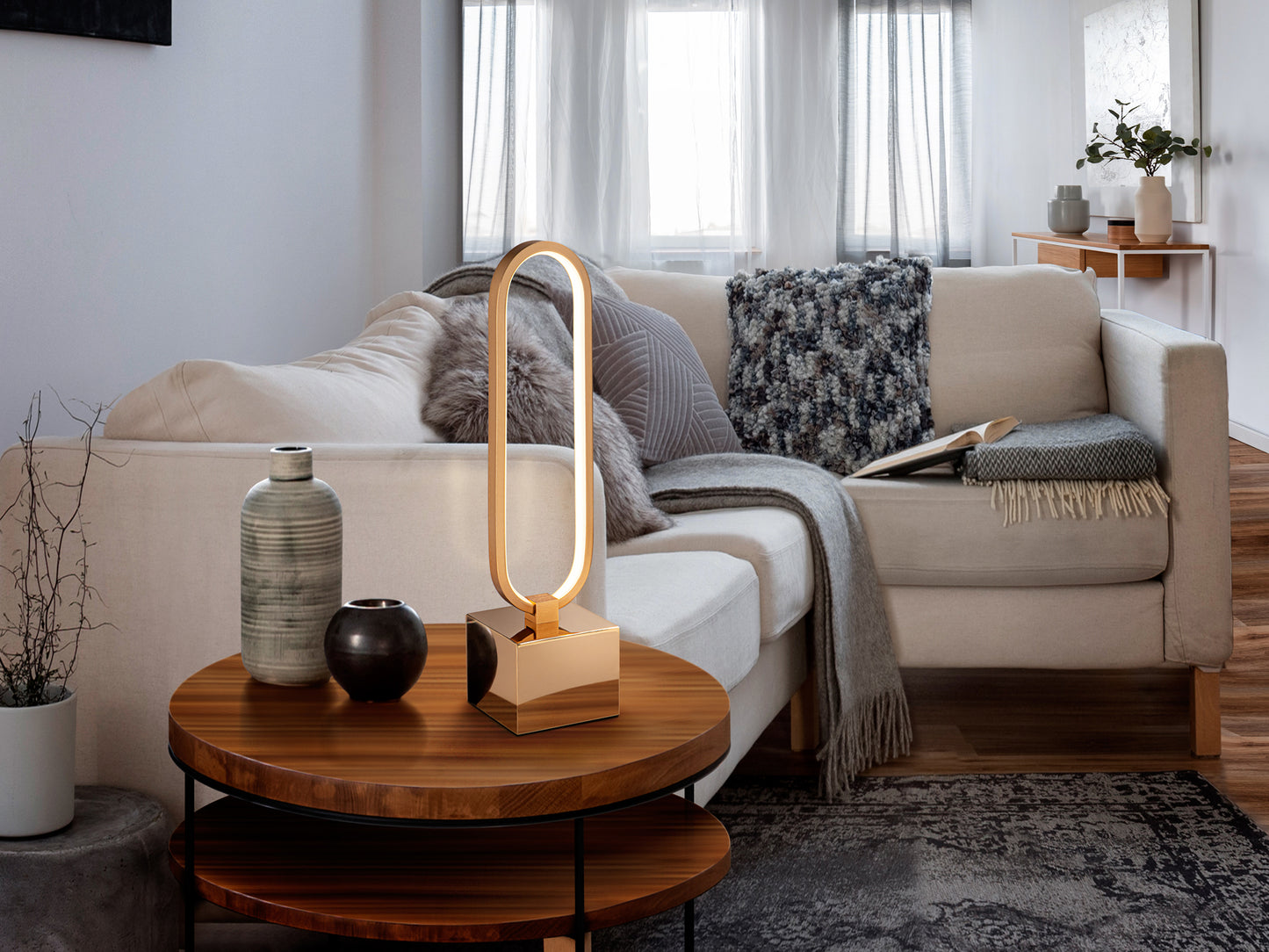 Lámpara Sobremesa Schuller Colette Oro Rosa - Diseño Moderno | luzguru.com