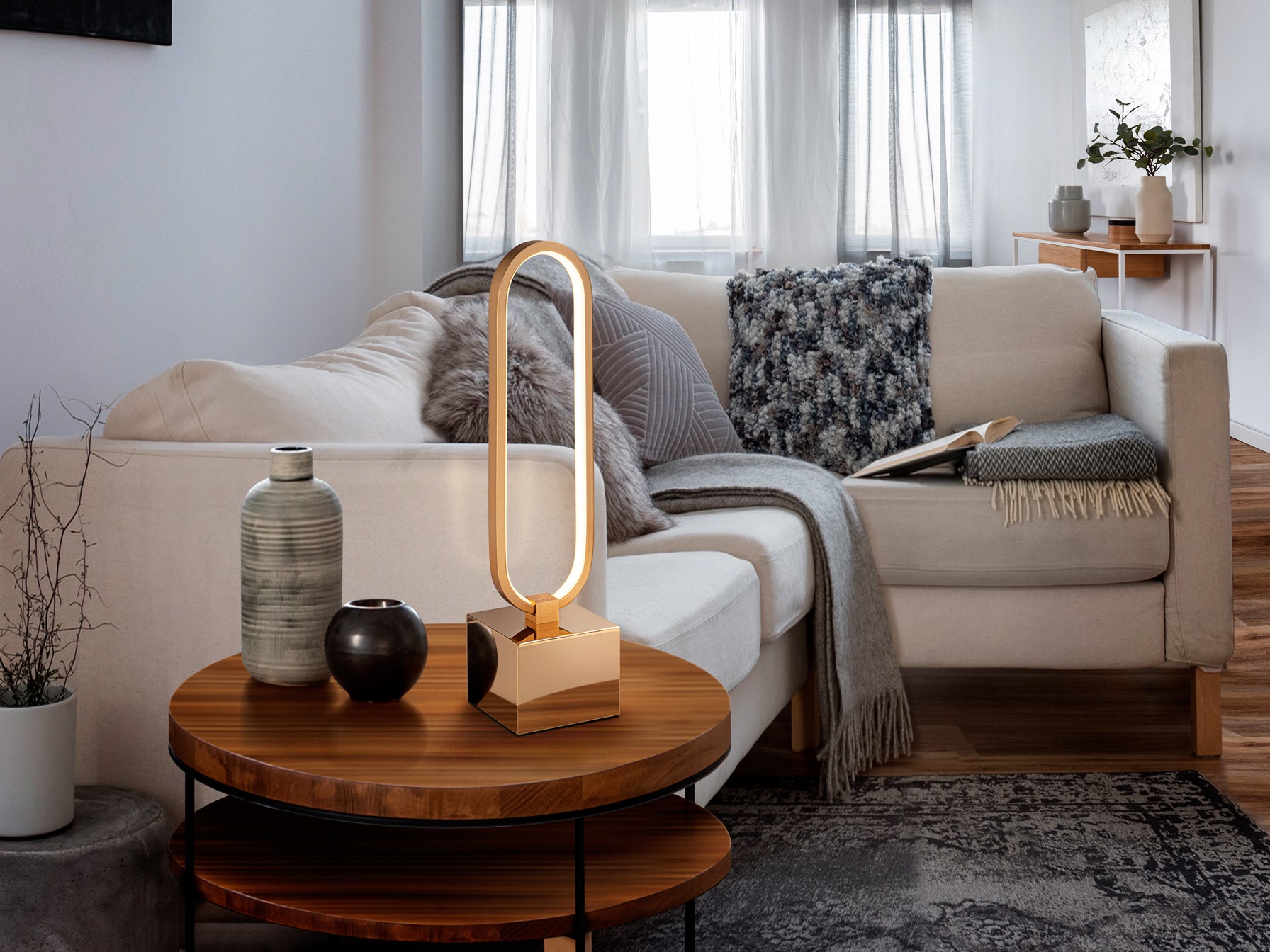 Lámpara Sobremesa Schuller Colette Oro Rosa - Diseño Moderno | luzguru.com