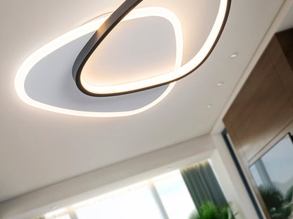 Plafón Aplique Moderno Schuller Romo - Blanco y Negro | luzguru.com