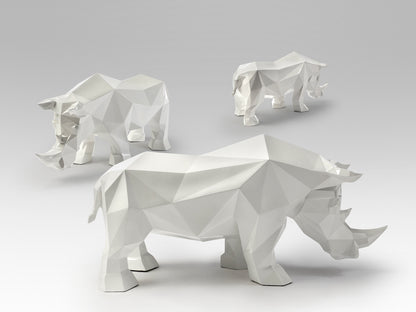 Schuller Future Rhino - Figura decorativa de rinoceronte blanco - Ref. 567718 - luzguru.com