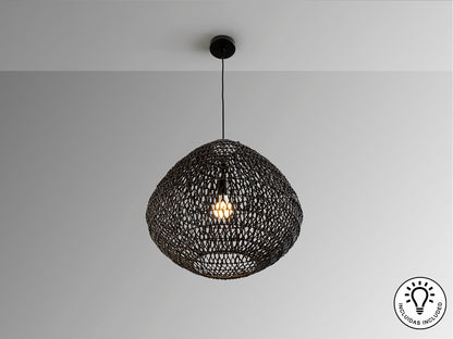 Lámpara de Papel Trenzado Negra - Schuller Maon | luzguru.com