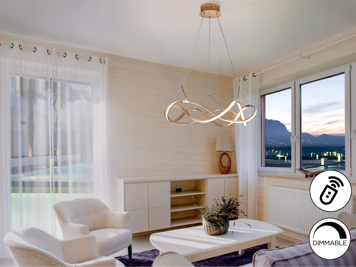 Lámpara LED Moderna Oro Rosa - Schuller Molly | luzguru.com