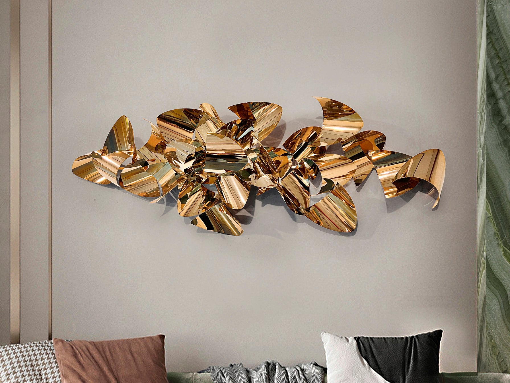 SCHULLER 829809 - Escultura de Pared Camile Oro Rosa - LUZGURÚ