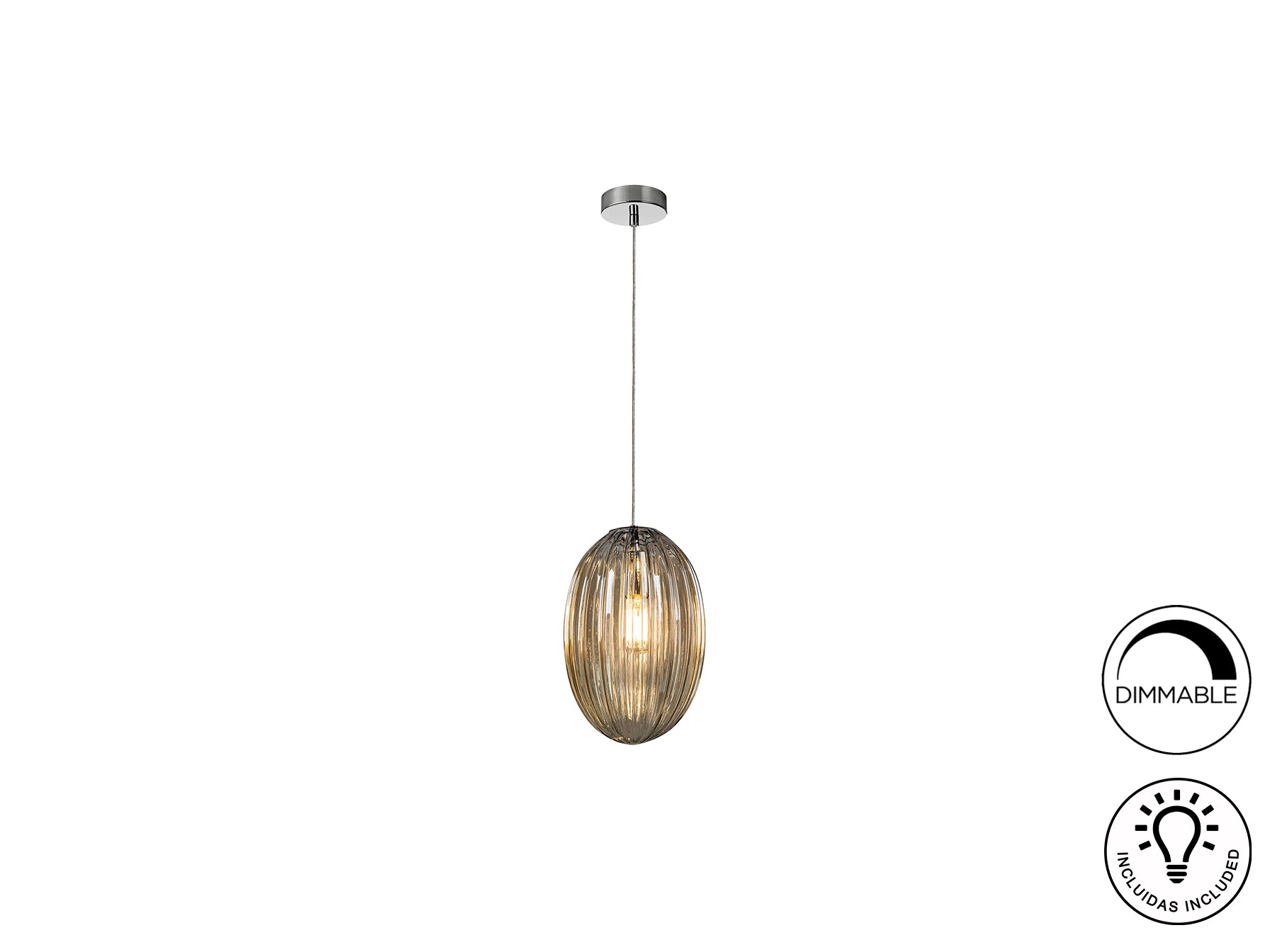 Lámpara de Metal y Cristal Coñac - Schuller - Calidad Premium | luzguru.com