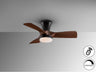 Ventilador de techo Schuller Polaris - Negro y Nogal - Ref. 279352 - luzguru.com