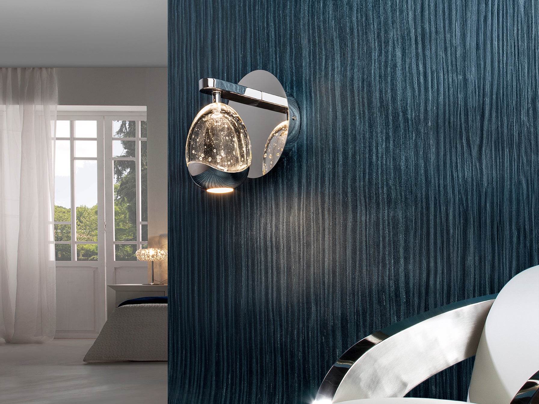 Aplique LED Cromado Schuller Rocío - Diseño Moderno | luzguru.com