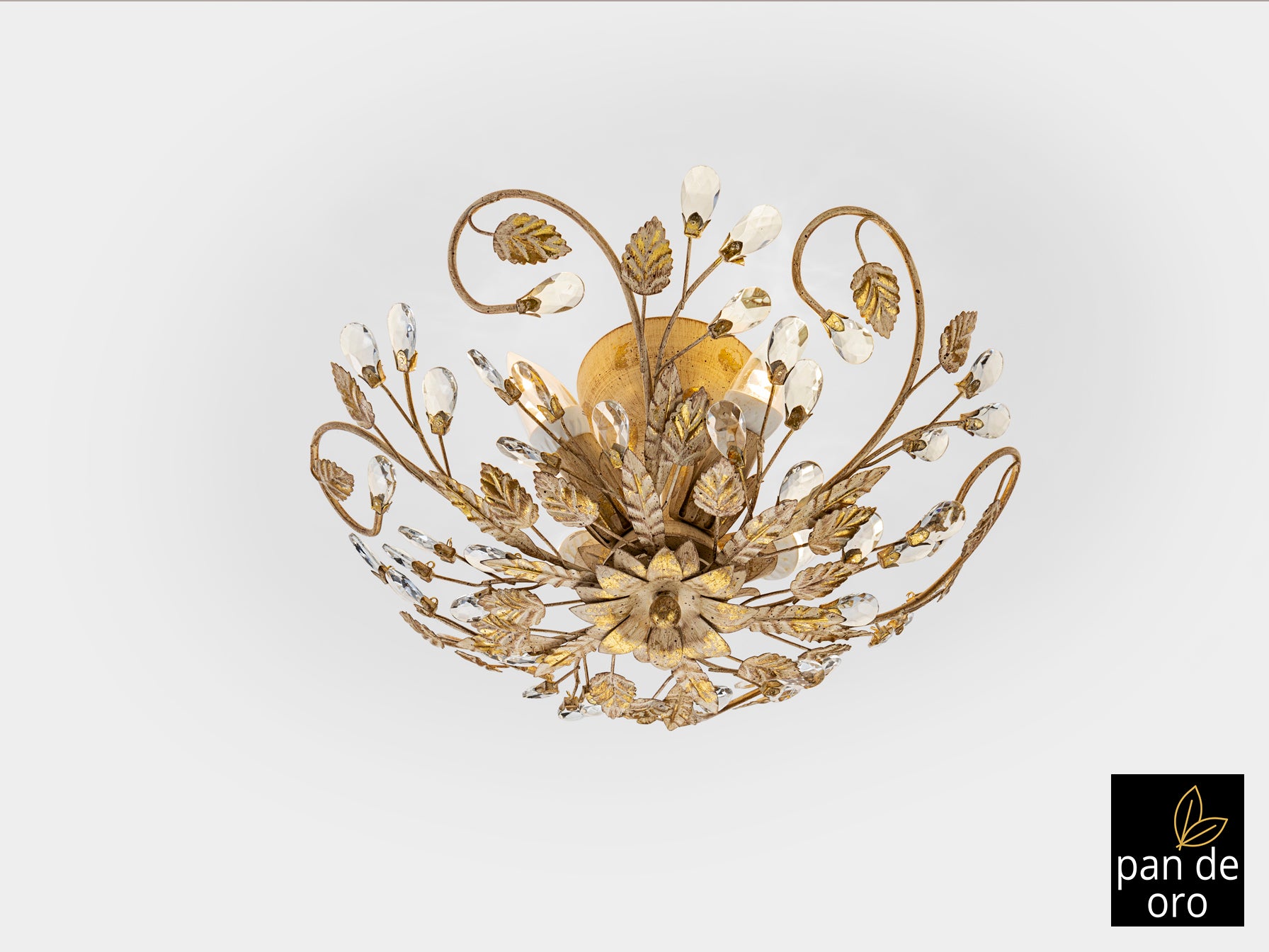 Plafón Schuller Verdi - Iluminación Elegante Marfil y Oro | luzguru.com