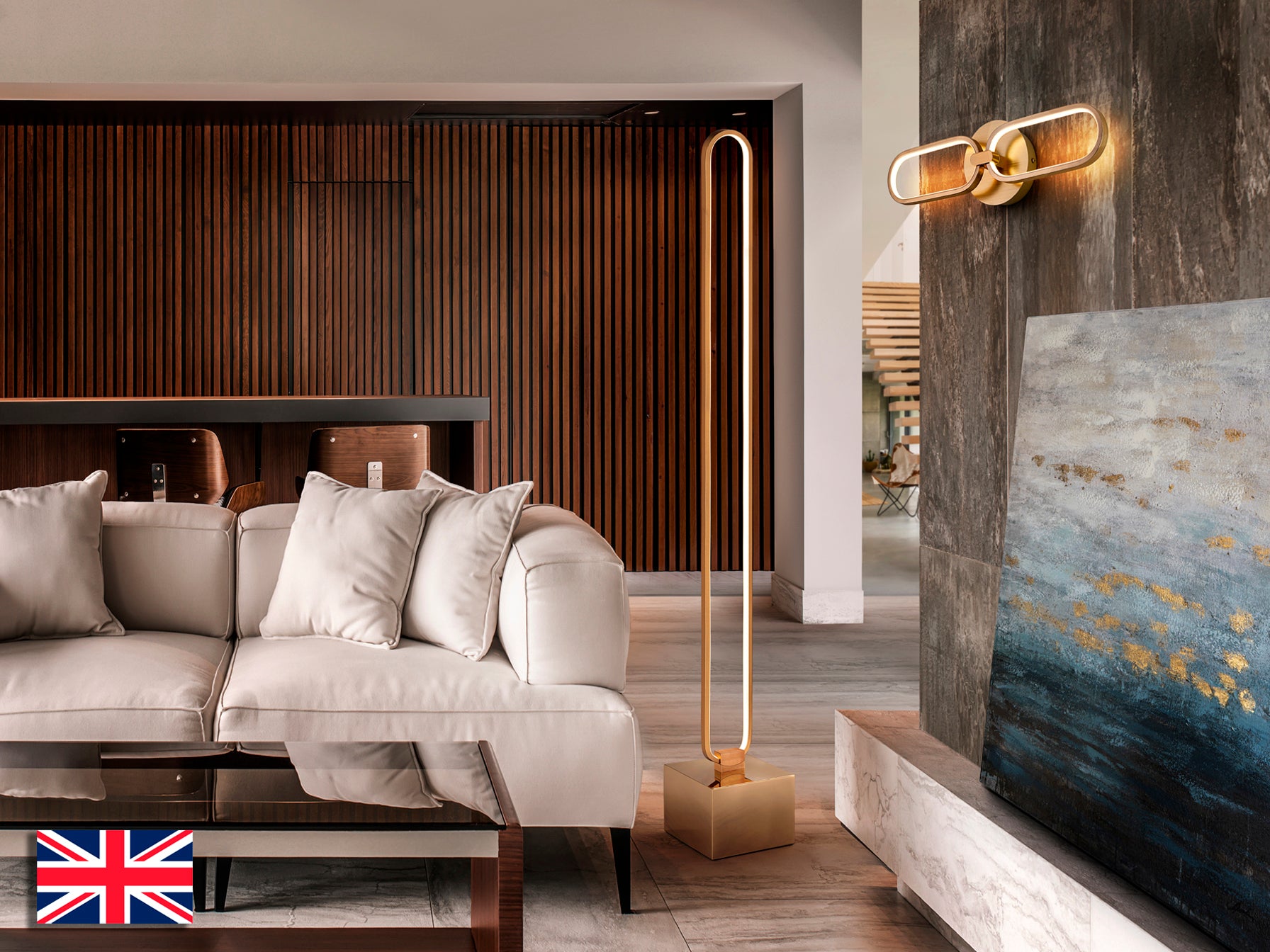 Lámpara de Pie Schuller Colette - Oro Rosa | Diseño Moderno | luzguru.com