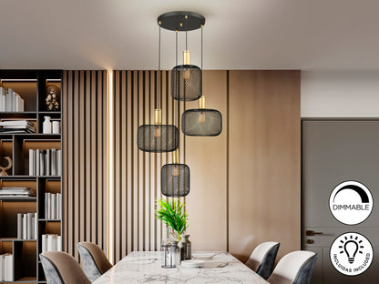 Lámpara Moderna Oro Negro - Schuller Osiris | luzguru.com