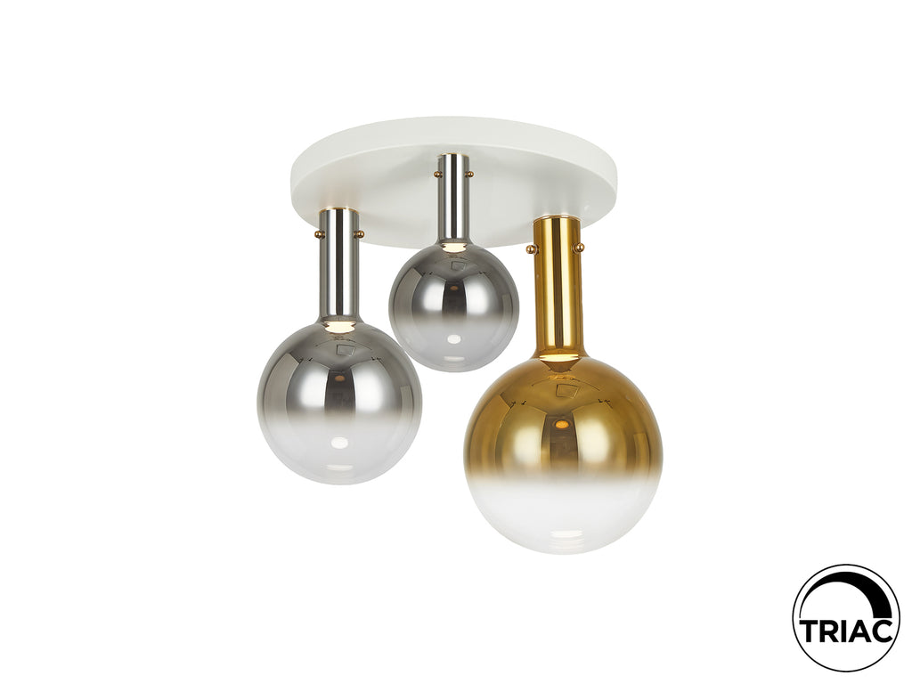 Plafón de techo Schuller Matices 553944 - 3 luces - Blanco, Smoke, Oro - luzguru.com