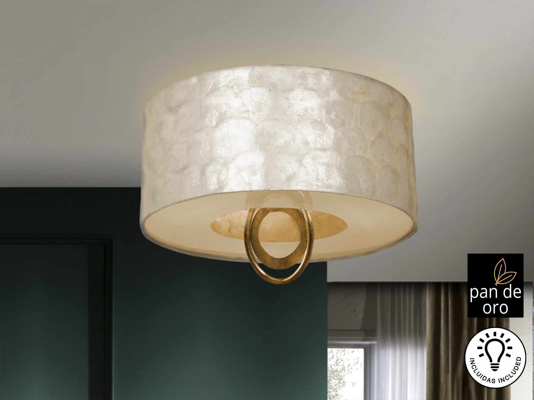 Plafón Techo Oro Ø40cm - Schuller Edén - Iluminación de Lujo | luzguru.com