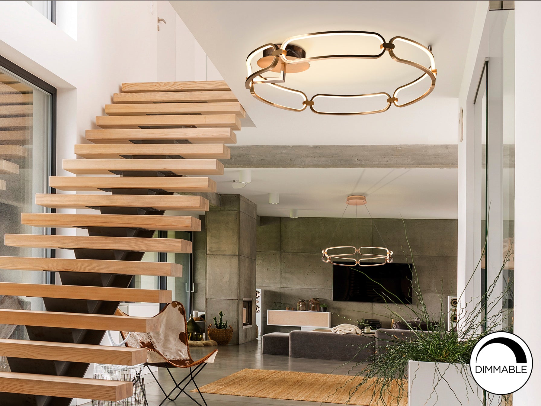 Plafón LED Schuller Colette Oro Rosa - Iluminación Moderna | luzguru.com