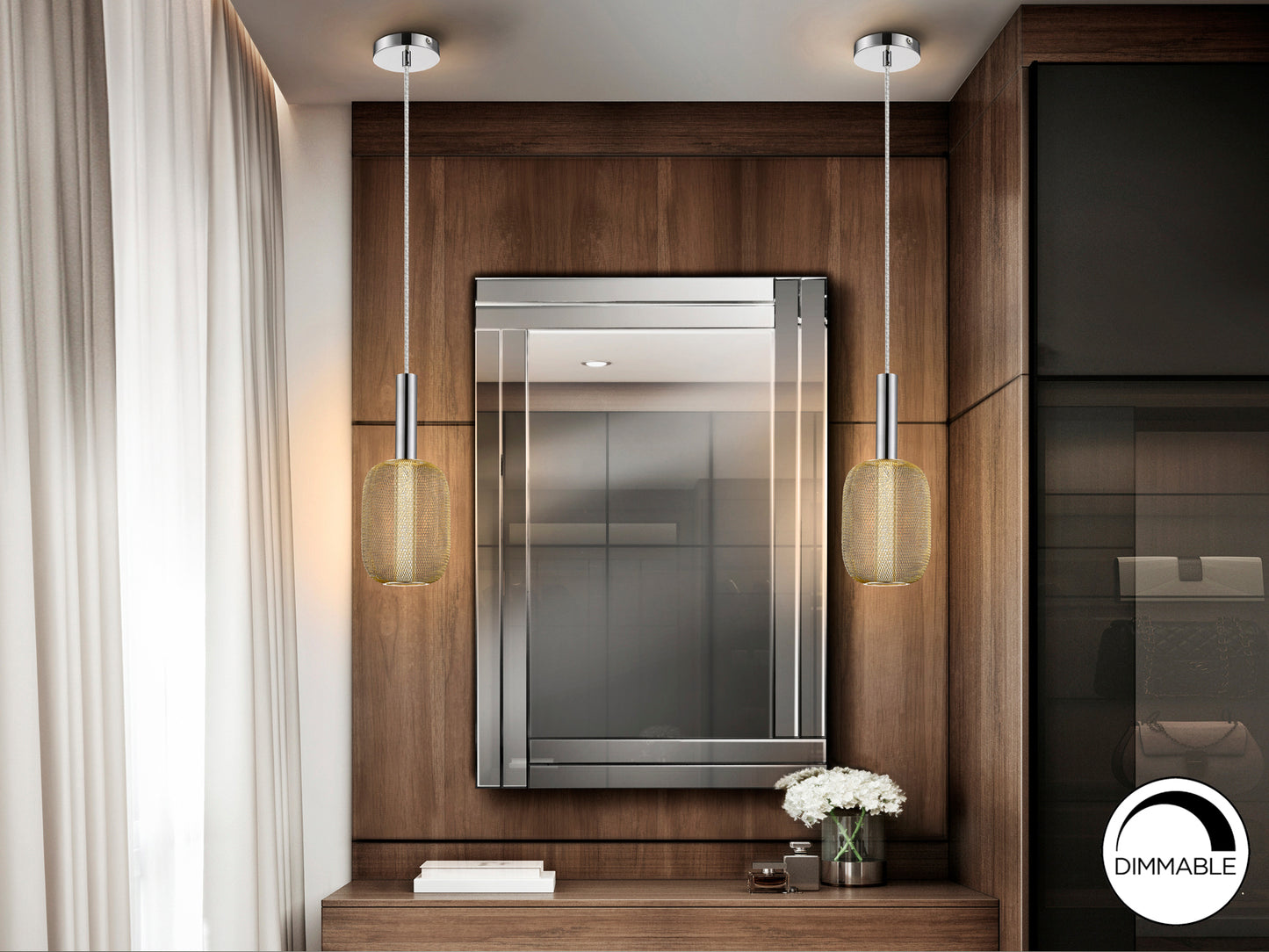 Lámpara LED Cromo Oro - Schuller Micrón Calidad Premium | luzguru.com