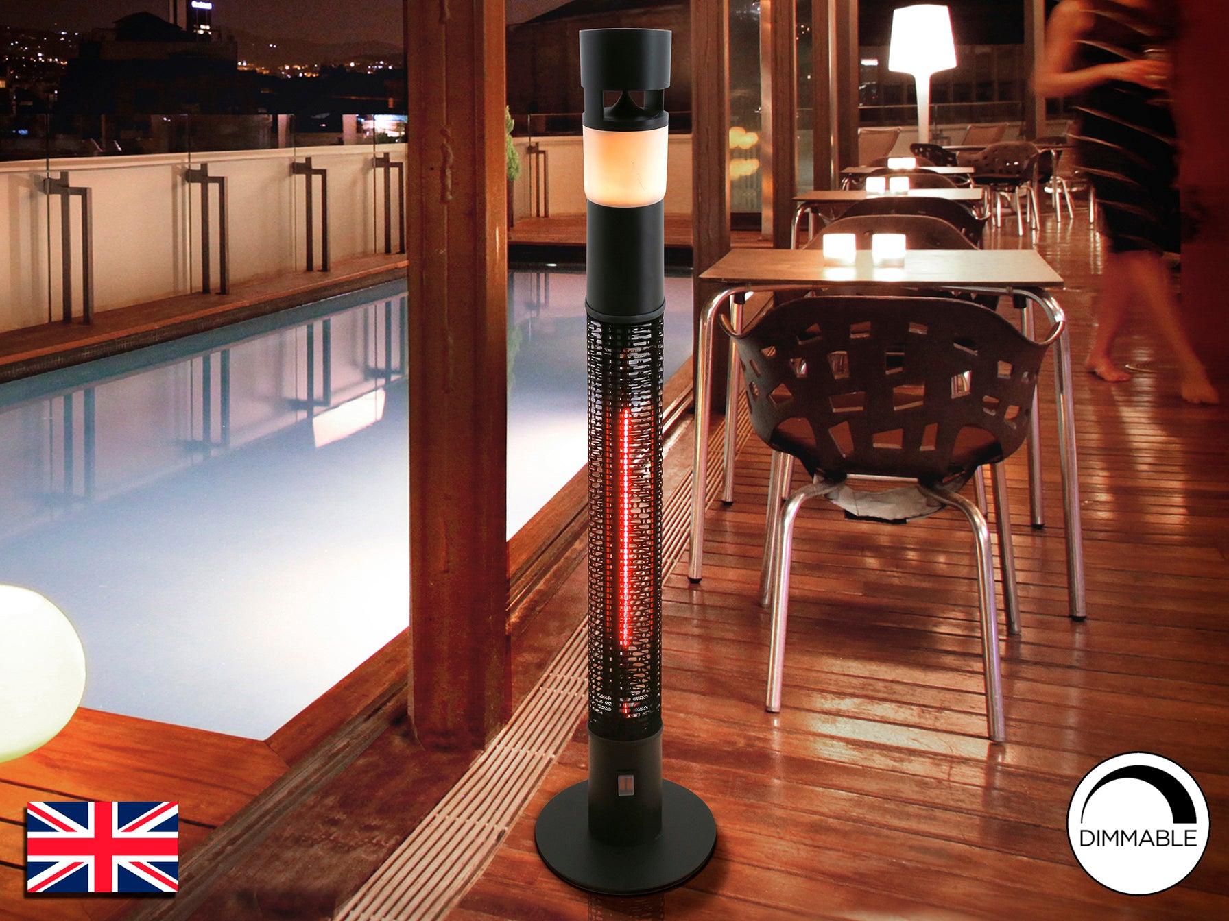 Estufa Exterior Schuller Heat Sound - 1500W - Negra | luzguru.com
