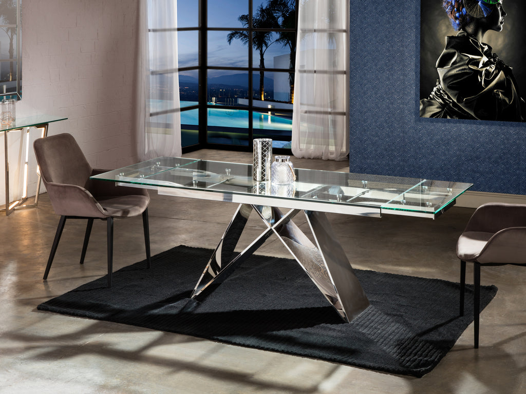 Mesa Comedor Extensible Acero - Schuller Mika - Calidad Premium | luzguru.com