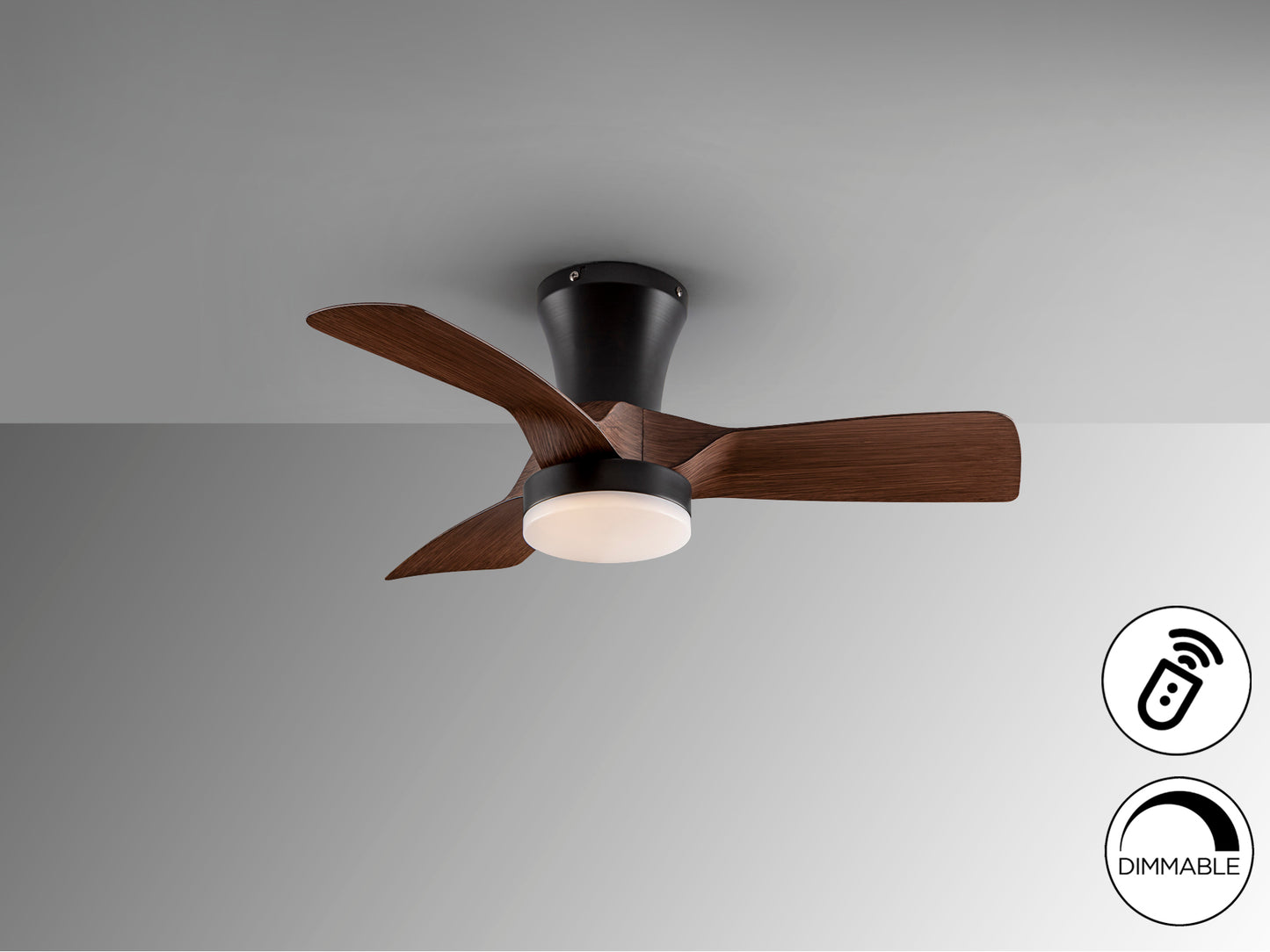 Ventilador Techo Schuller Polaris - Negro Nogal - luzguru.com