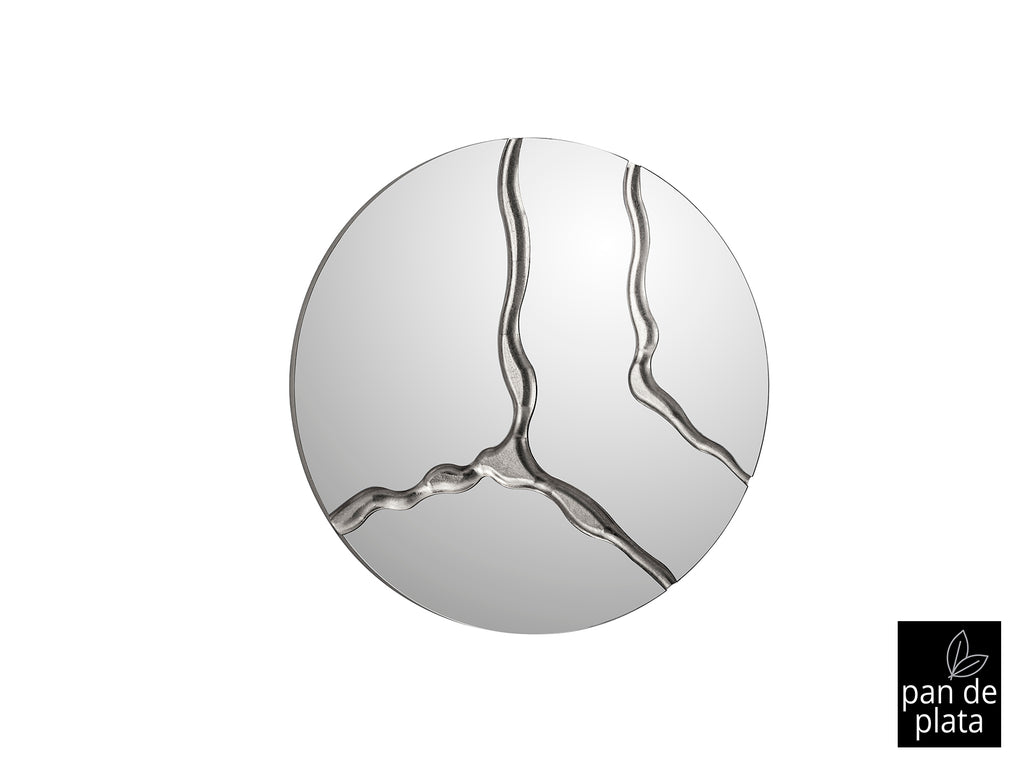 Espejo Schuller Surcos Pan de Plata - Diseño Moderno | luzguru.com