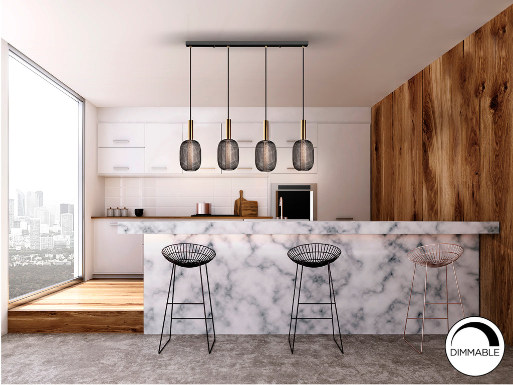 Lámpara de Techo LED Moderna Oro Negro - Schuller Micrón | luzguru.com