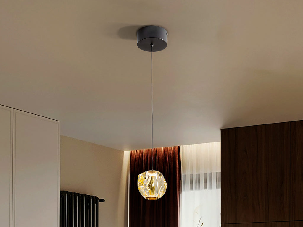 SCHULLER 502177 - Lámpara Zaria Negra Bronce Ámbar - LUZGURÚ