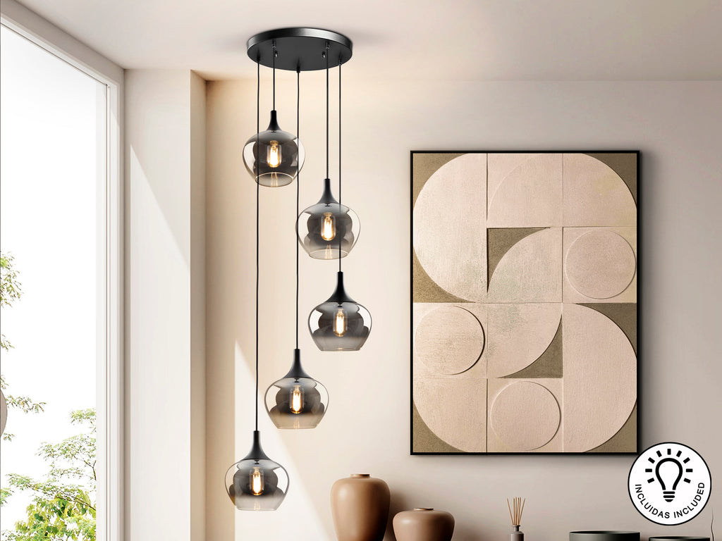 Lámpara de Techo Moderna 5 Luces - Schuller Opaz - luzguru.com