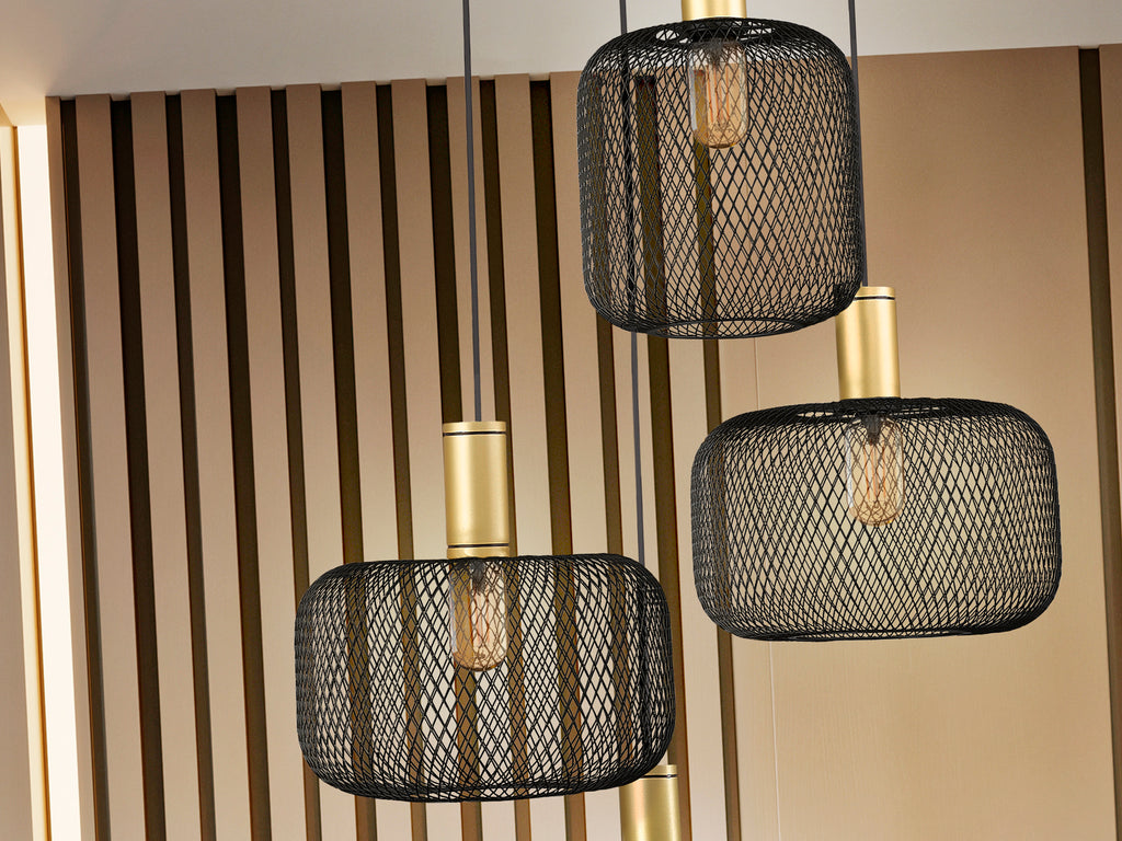 Lámpara Moderna Oro Negro - Schuller Osiris | luzguru.com